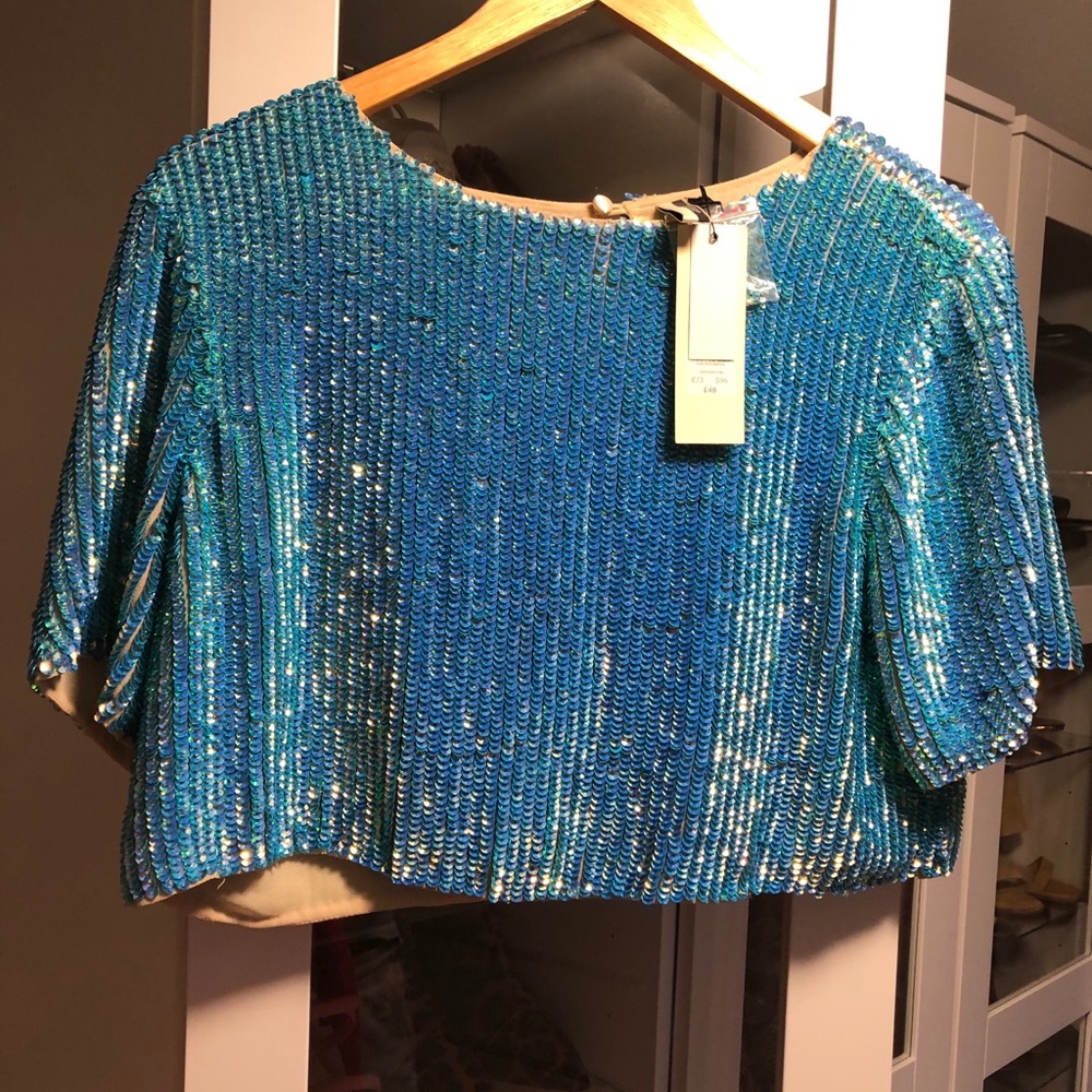 Top shop sequin crop top